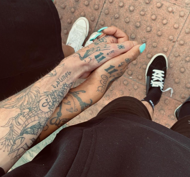 King and Queen Matching 1111 tattoo for couples