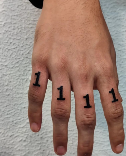 1111 Finger tattoo