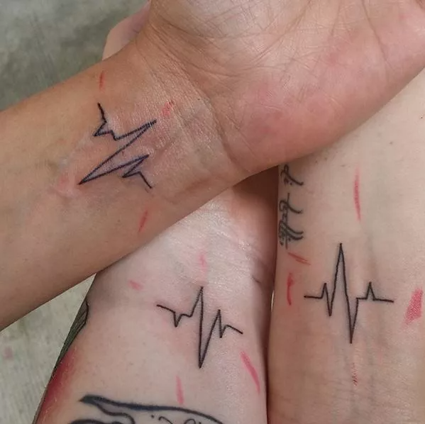 Heartbeat Lines for best Friends