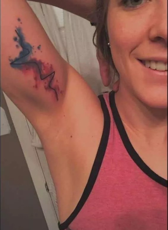 WATERCOLOR HEARTBEAT TATTOO